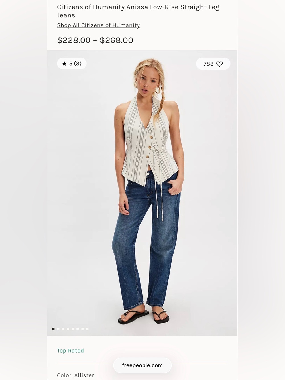 Citizens of Humanity Anissa Low Rise Jeans in Allister - Sz 25